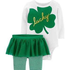 CARTER'S 2-Pc Lucky Bodysuit & Tutu Pant Set 12M